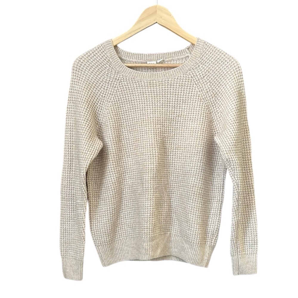 Gap Textured Raglan Sleeve Crew Neck Women's Cream Sweater